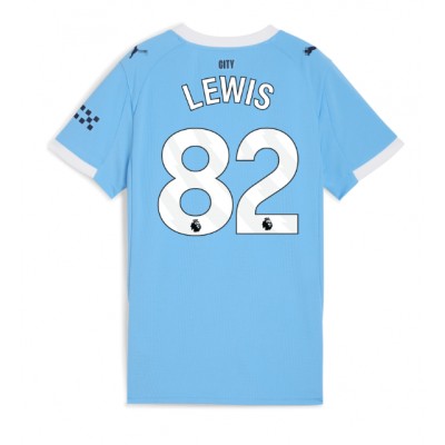 Ženski Nogometni dresi Manchester City Rico Lewis #82 Domači 2025-26 Kratek Rokav Ženski Nogometni dresi Manchester City Rico Lewis #82 Domači 2025-26 Kratek Rokav